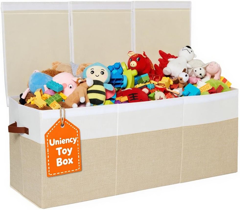 Extra Large Toy Box,150L Foldable Sturdy Toy Storage with Lid