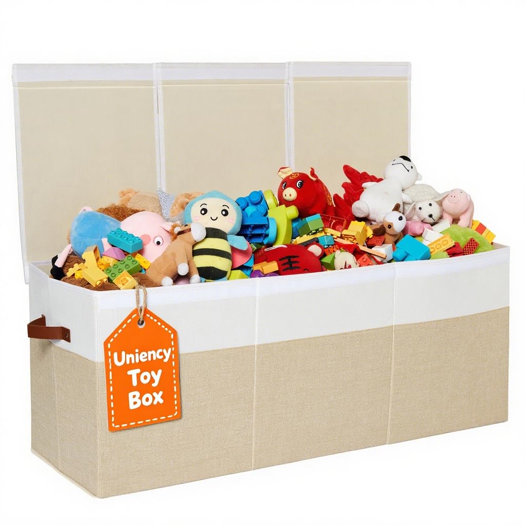 Extra Large Toy Box with Lid and Removable Dividers