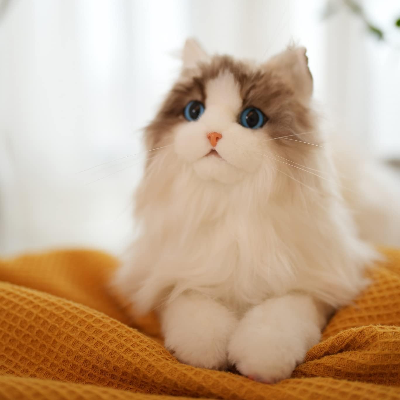 Stuffed Animals Handmade Realistic Cat Plush Toy Companion Pet for Elderly Adults Women