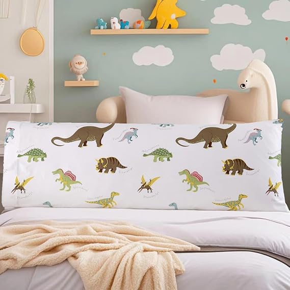 White Dinosaure Standard Pillowcases,Bedding Pillowcases Pack