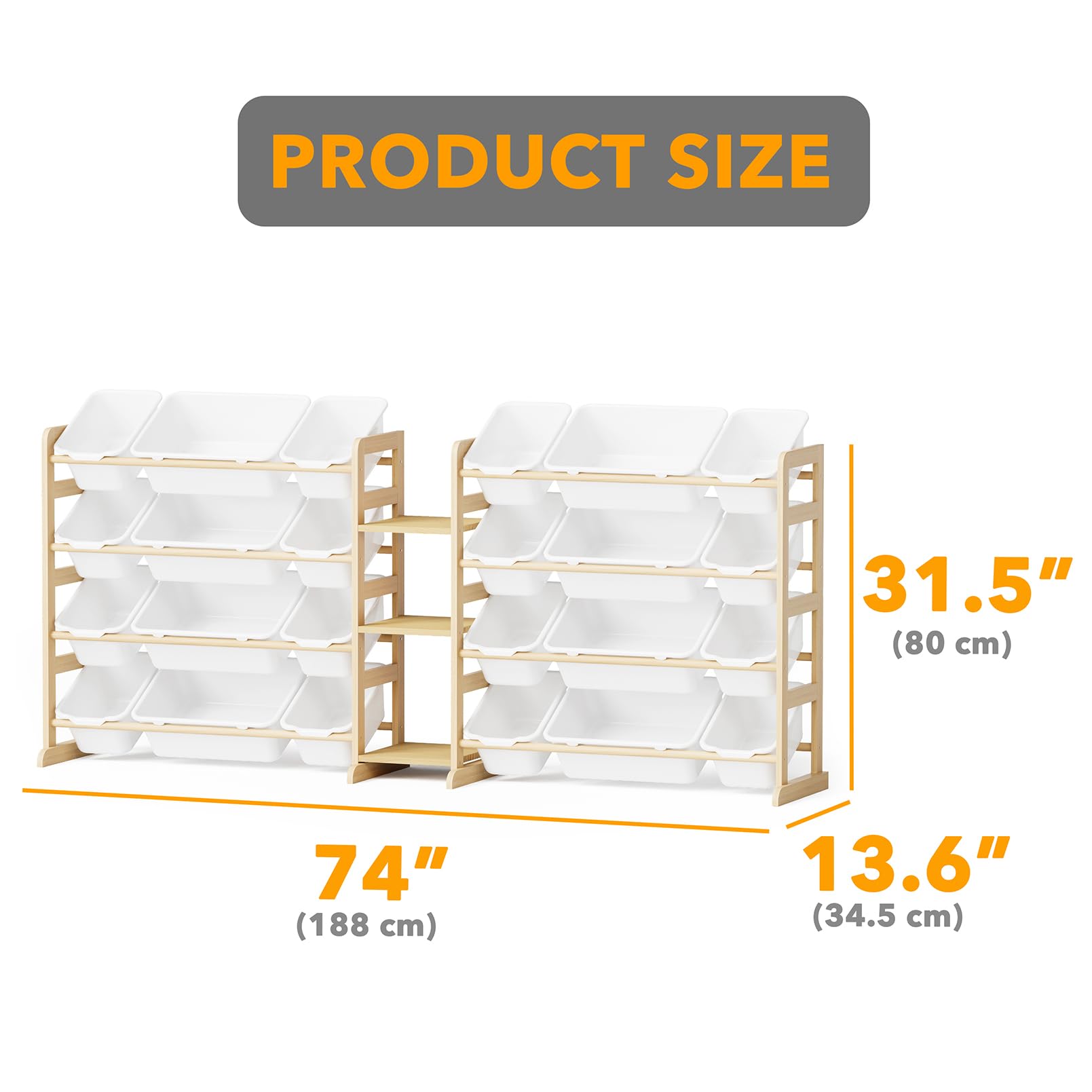 Large Toy Storage Organizer with 24 Bins and 3 Shelves