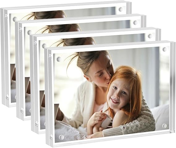 4 Pack Acrylic Picture Frames 5x7 Free Standing