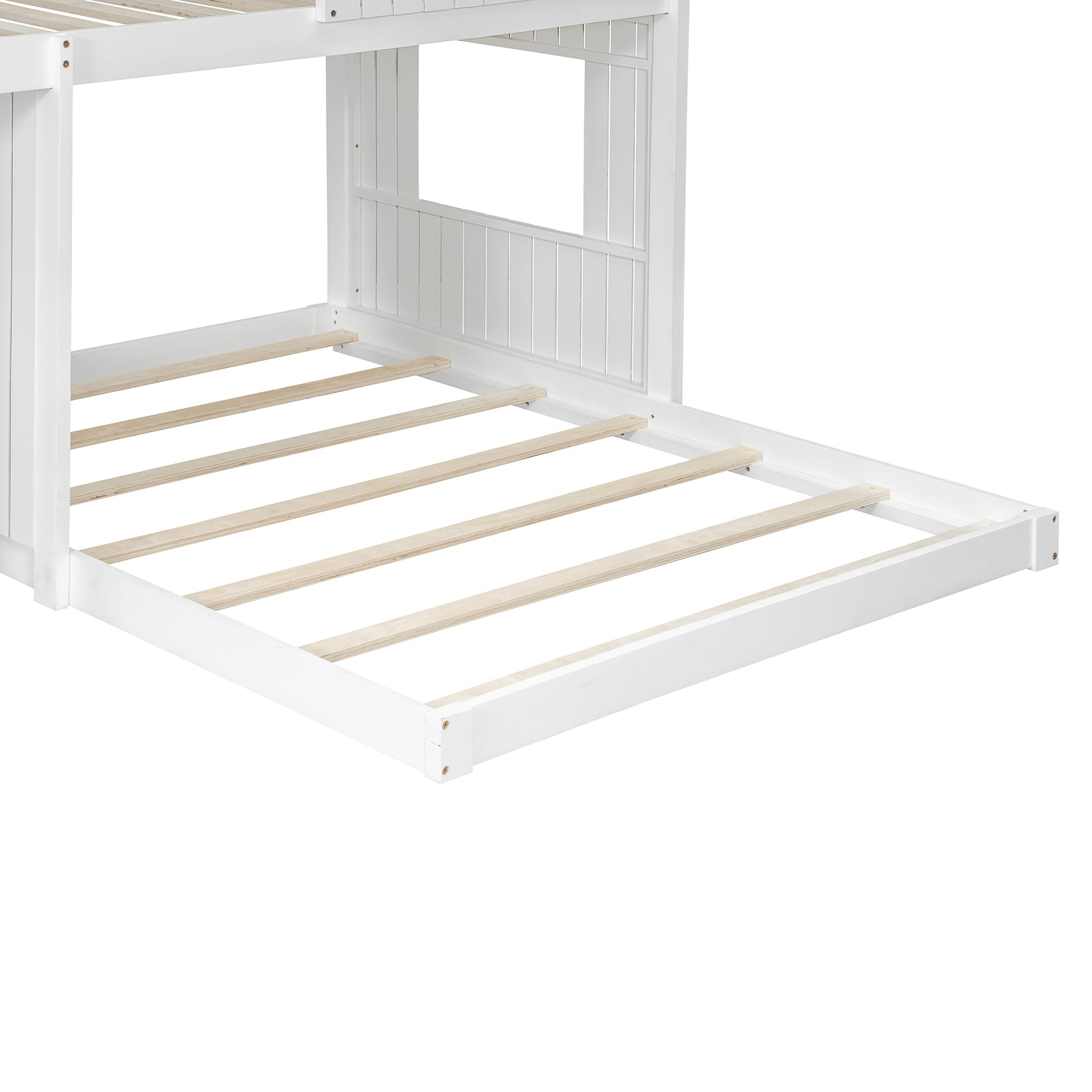 Twin Over Full Bunk Bed with Playhouse Design