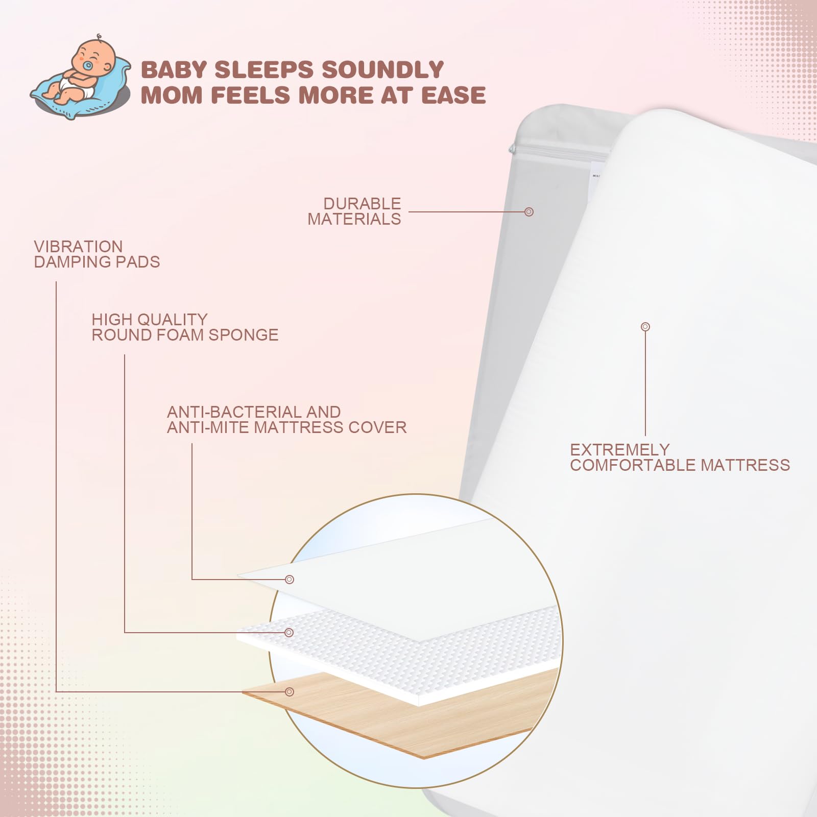 4-in-1 Convertible Bedside Bassinet with Mosquito Net
