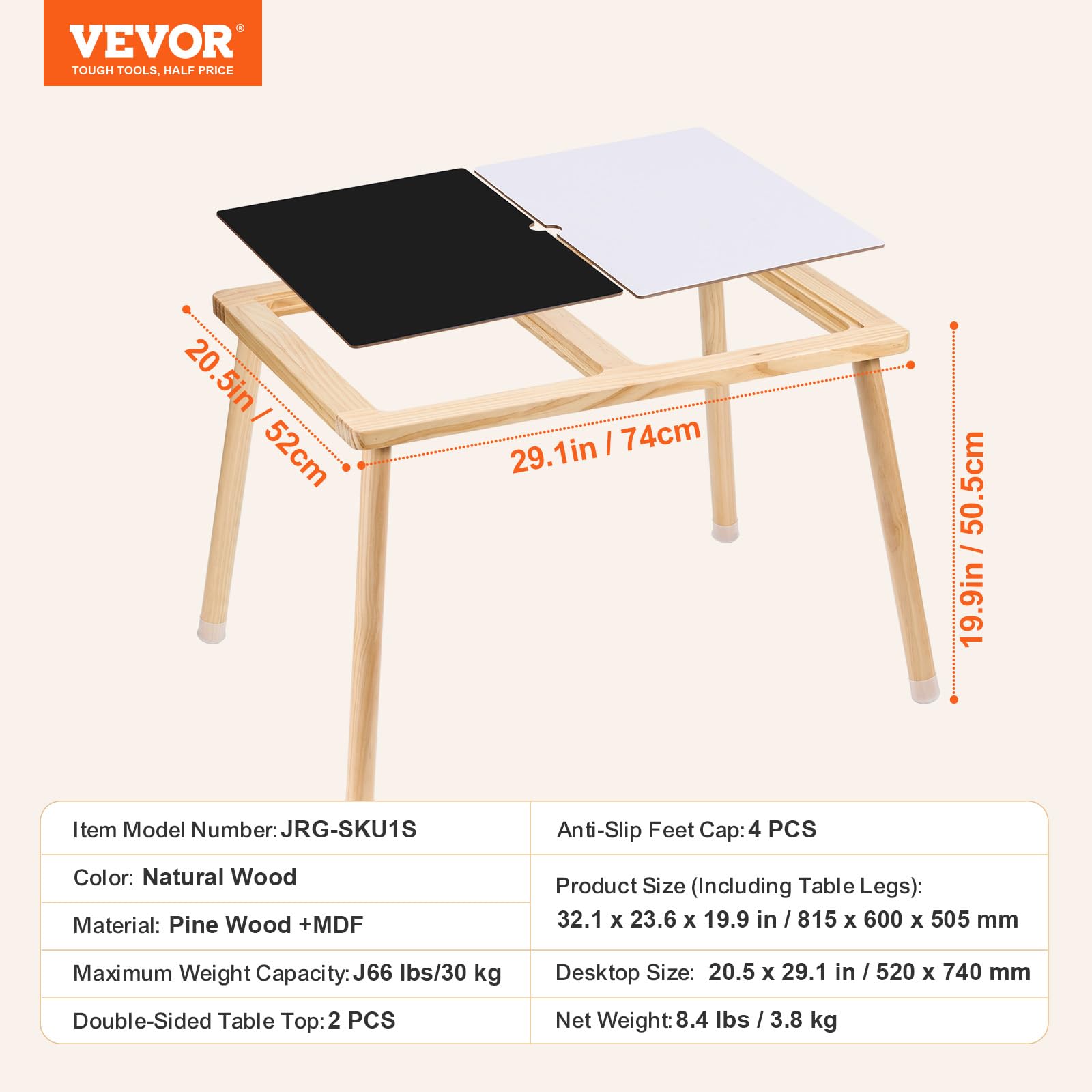 Double-Sided Wooden Sensory Table for Toddlers