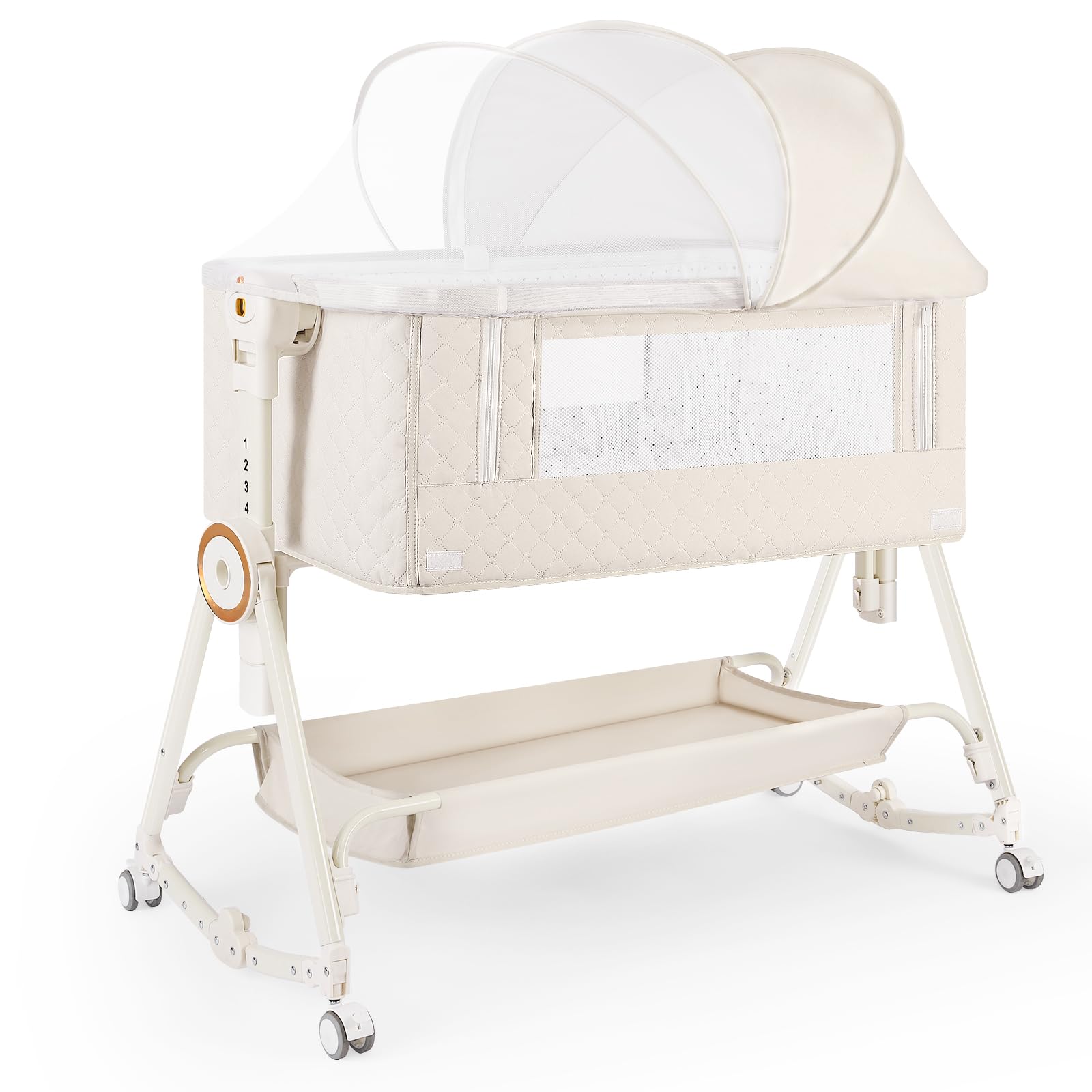 Baby Bassinet 5 in 1,Baby Bedside Bassinet with Diaper Table