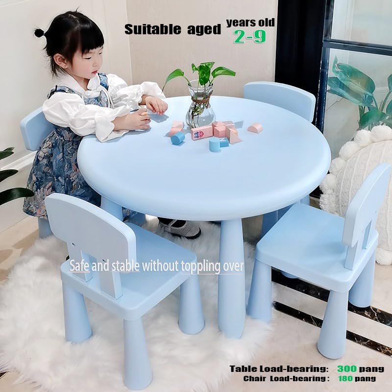 Kids Table and 2 Chairs Set, 5Piece Activity Childrens Table and Chair for Children
