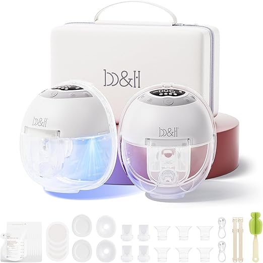 Breast Pump Hands Free with Night Light, S33 Portable Electric Wearable Breastfeeding