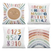 Kids Playroom Decor,Boho Sun Alphabet Throw Pillow Covers,Kids