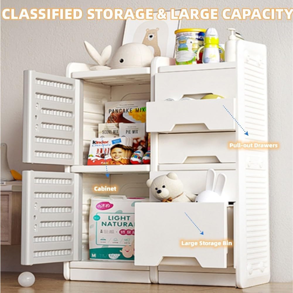 Kids Toy Storage Organizer with Drawers and Bins