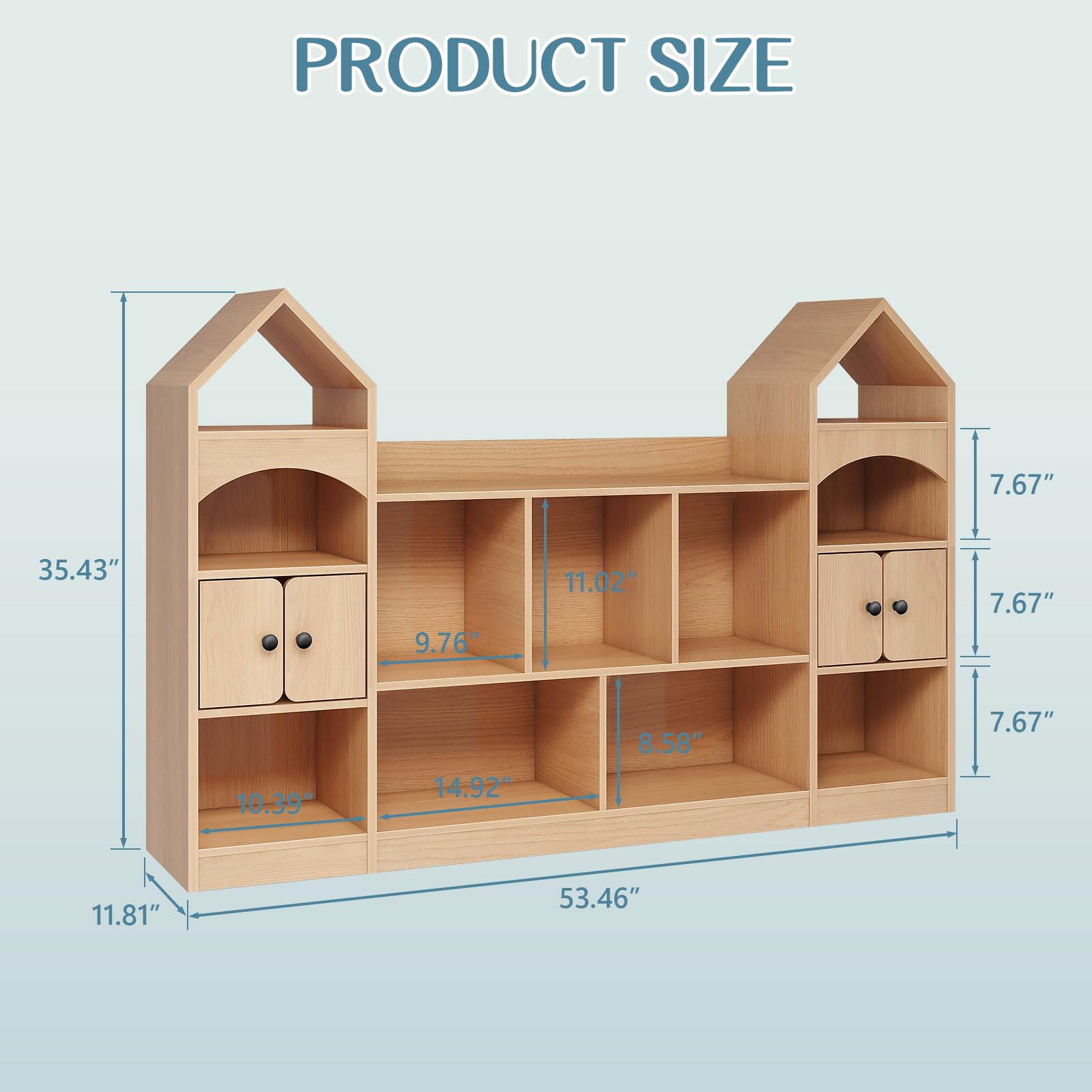 Castle Shape Kids Bookcase and Toy Storage Organizer