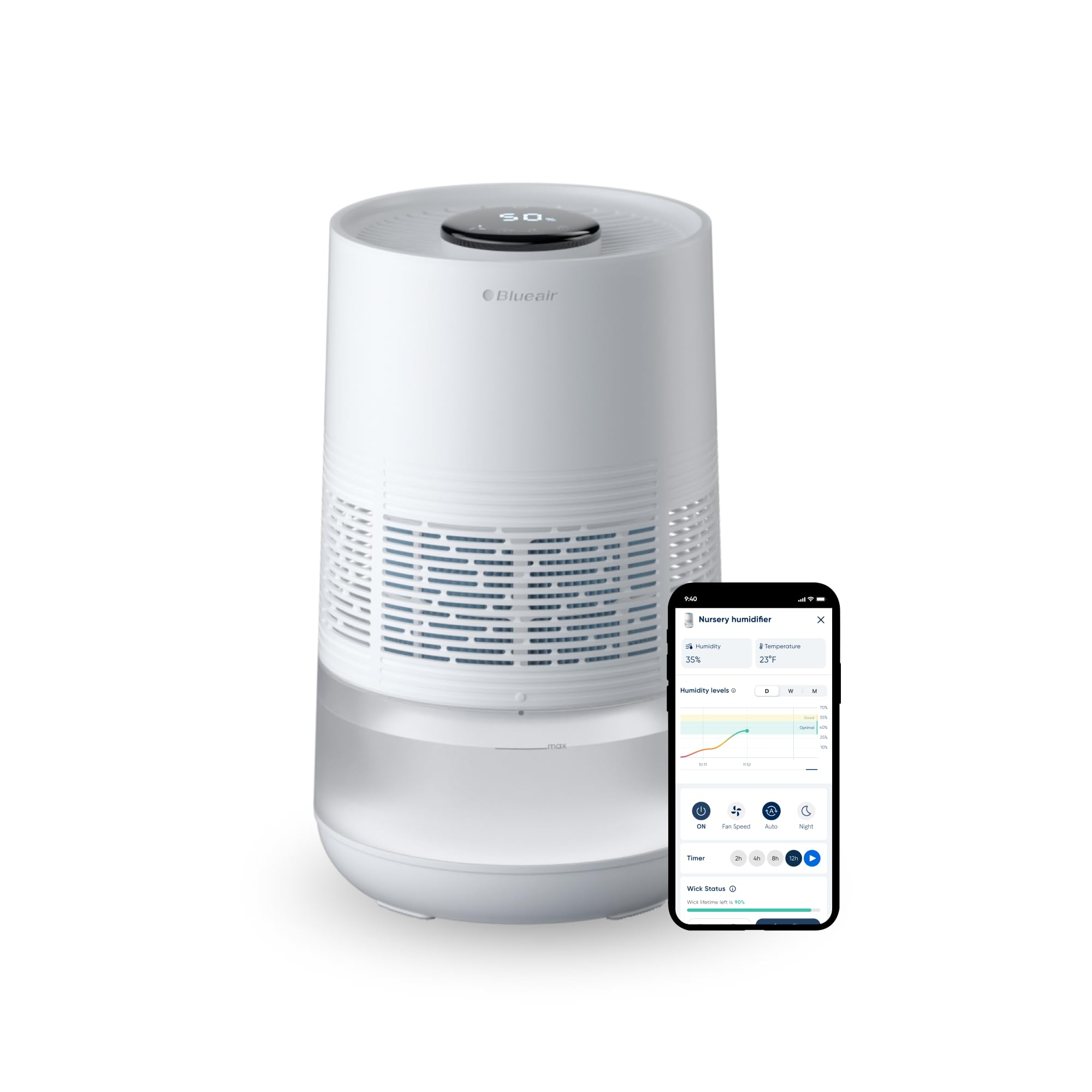 Premium Smart Humidifier: 3.5L Dishwasher Safe Tank for Large Room, Better Sleep