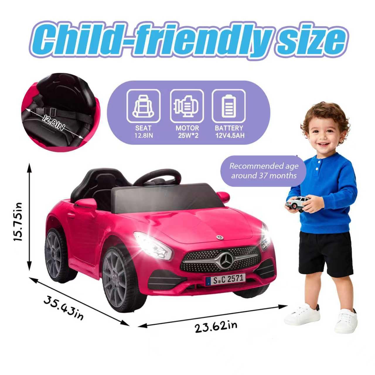 Mercedes-Benz CLS 350 12V Ride On Car for Kids with Remote Control