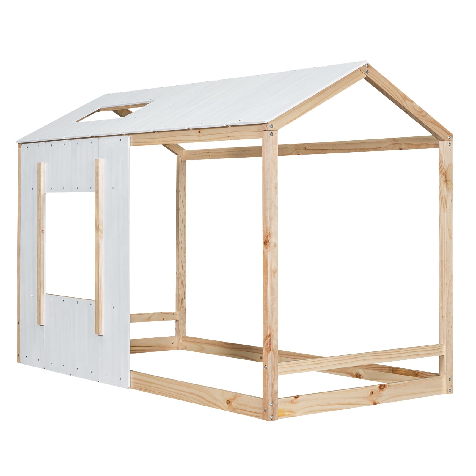 Montessori Twin Floor Bed with House Frame