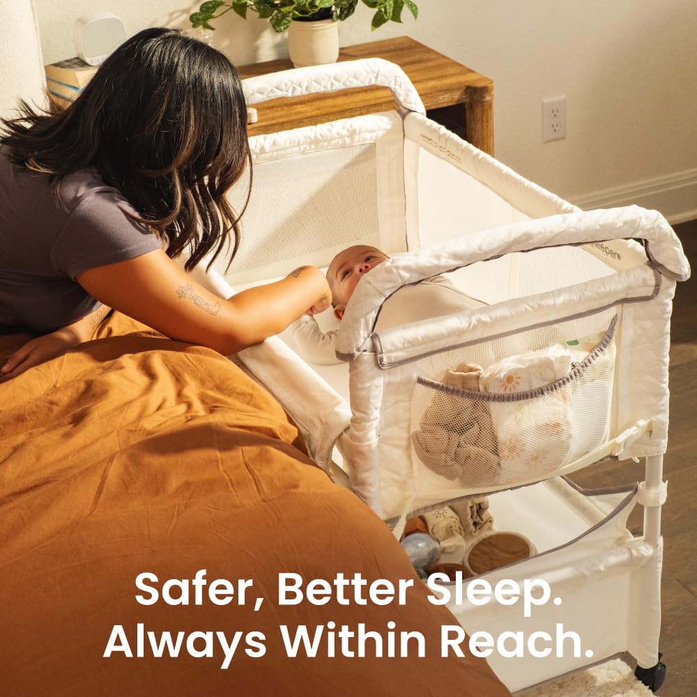 Bedside Bassinet with Mesh Panels