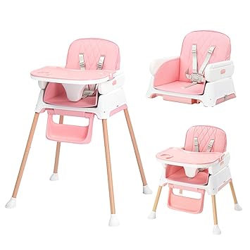 5 in 1 Baby High Chair for Babies and Toddlers, Portable Highchair Fold Compact