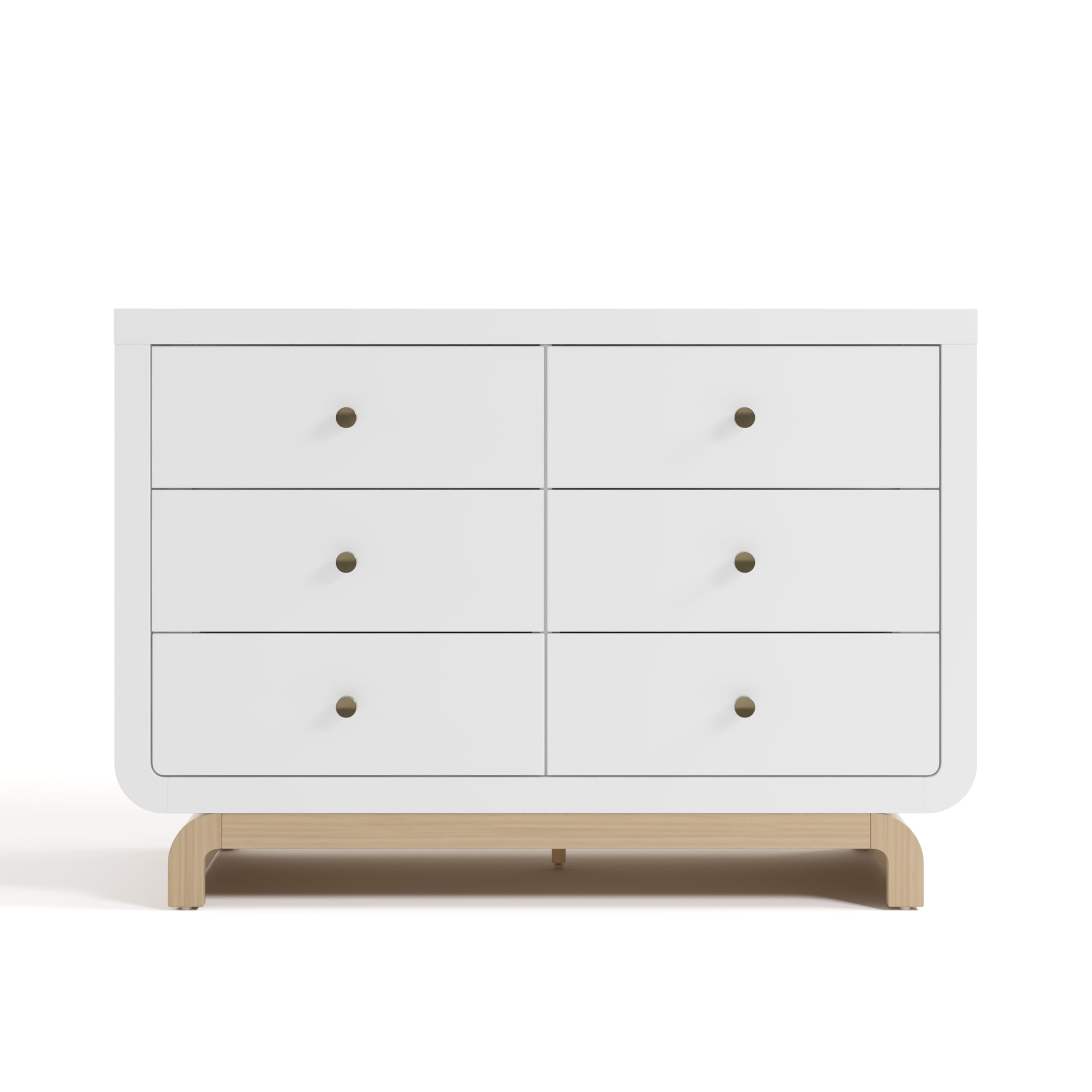 Santorini 6 Drawer Double Dresser (White with Driftwood)