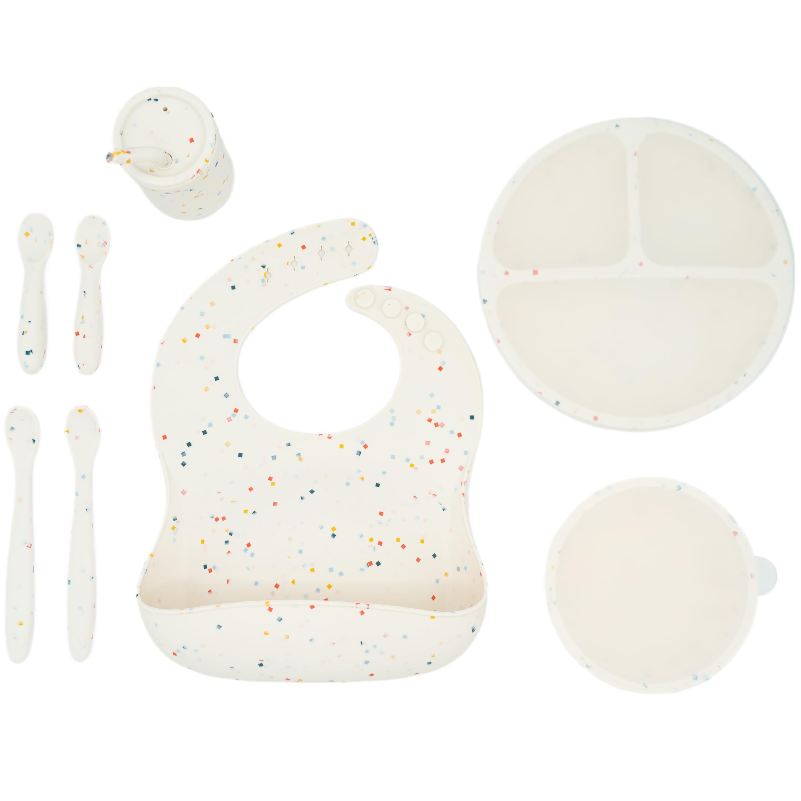 Baby Led Weaning Bundle, Silicone Suction Bowl, Spoons, Bib & Cup