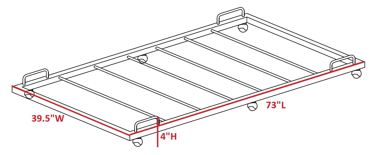 Metal Twin Trundle Bed Frame with Slats