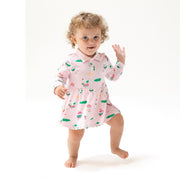Golf Pros - Pink - Long Sleeve Polo Bodysuit Dress