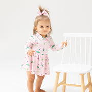 Dog Gone Golf - Pink - Long Sleeve Polo Bodysuit Dress