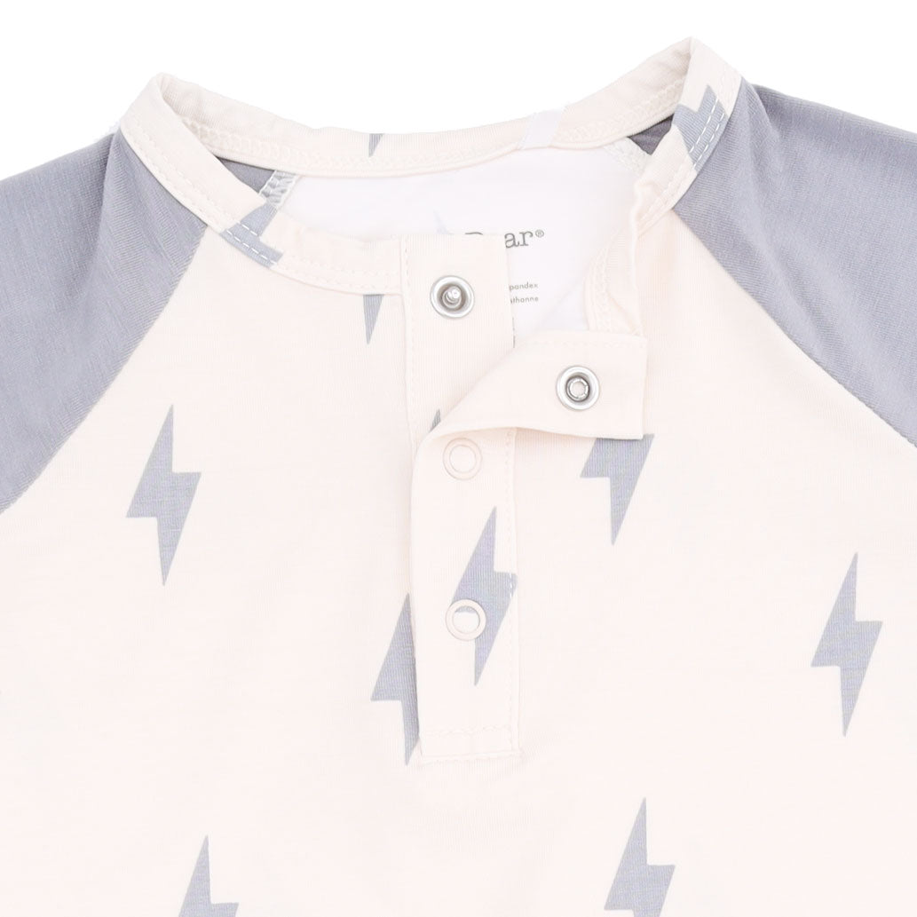 Lightning Bolt Viscose - Long Sleeve Raglan Henley Romper