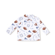 Touchdown Time - Navy - Polo Long Sleeve Shirt
