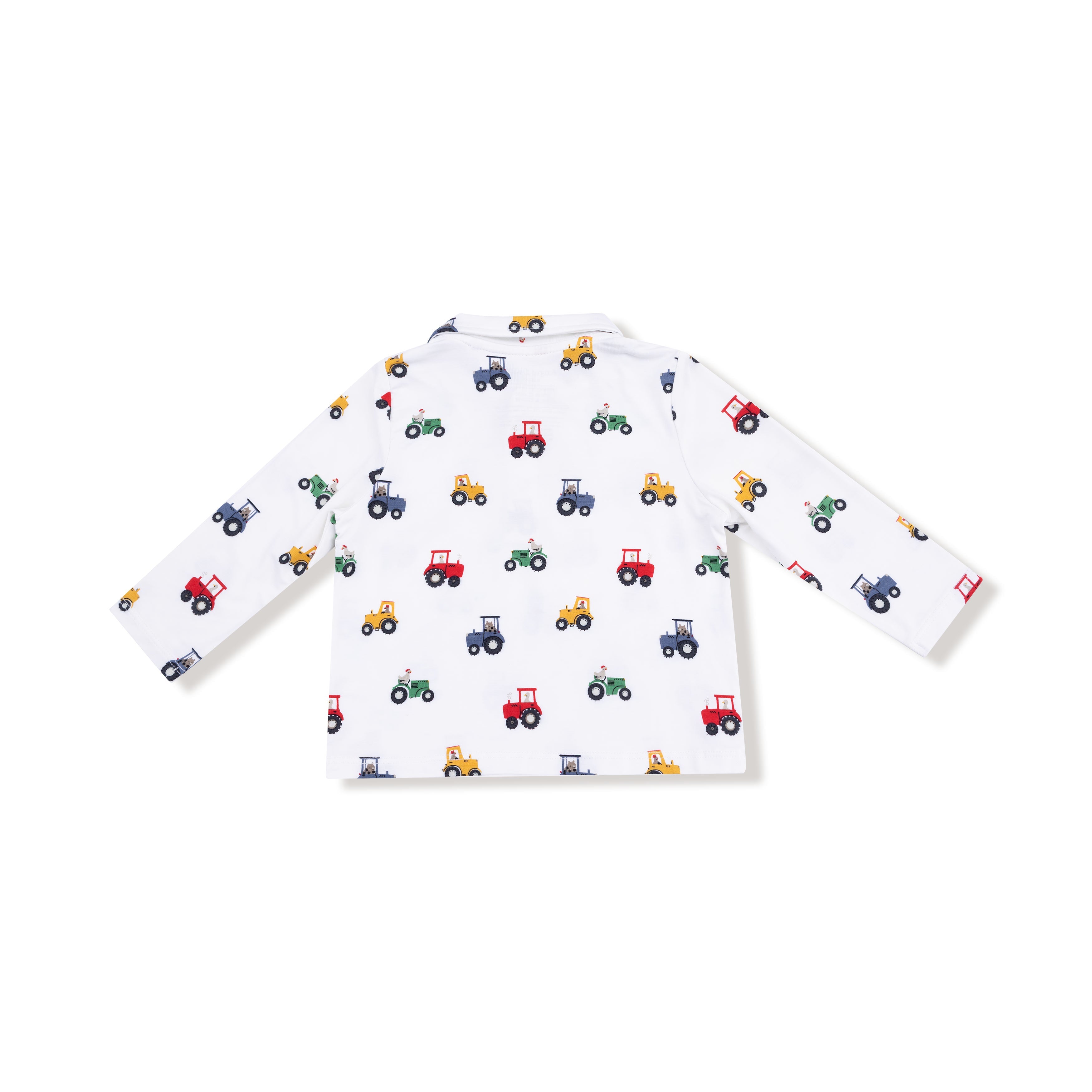 Mini Tractors - Polo Long Sleeve Shirt Tractor Print