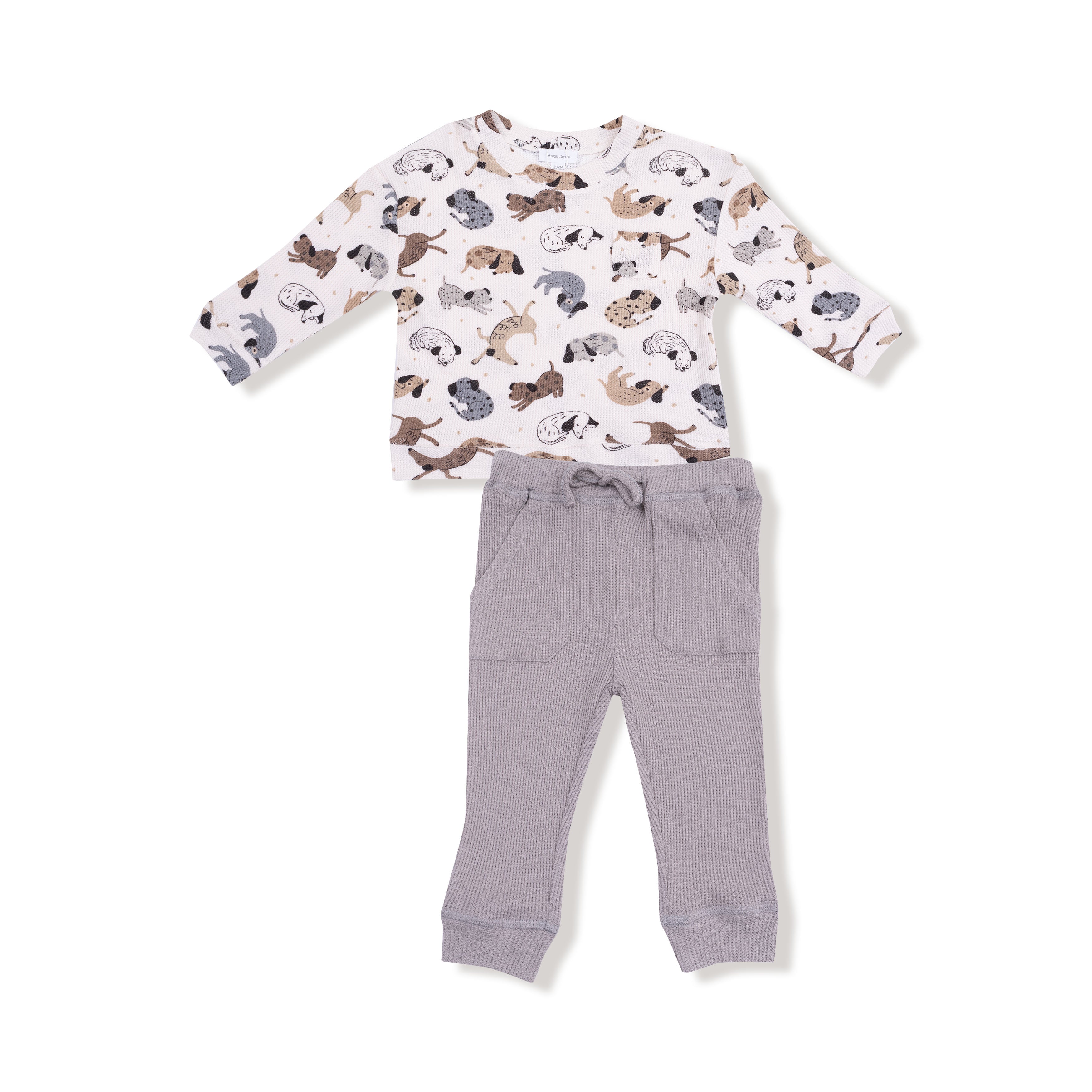 Cozy Pups - Drop Sleeve Waffle Top with Waffle Jogger