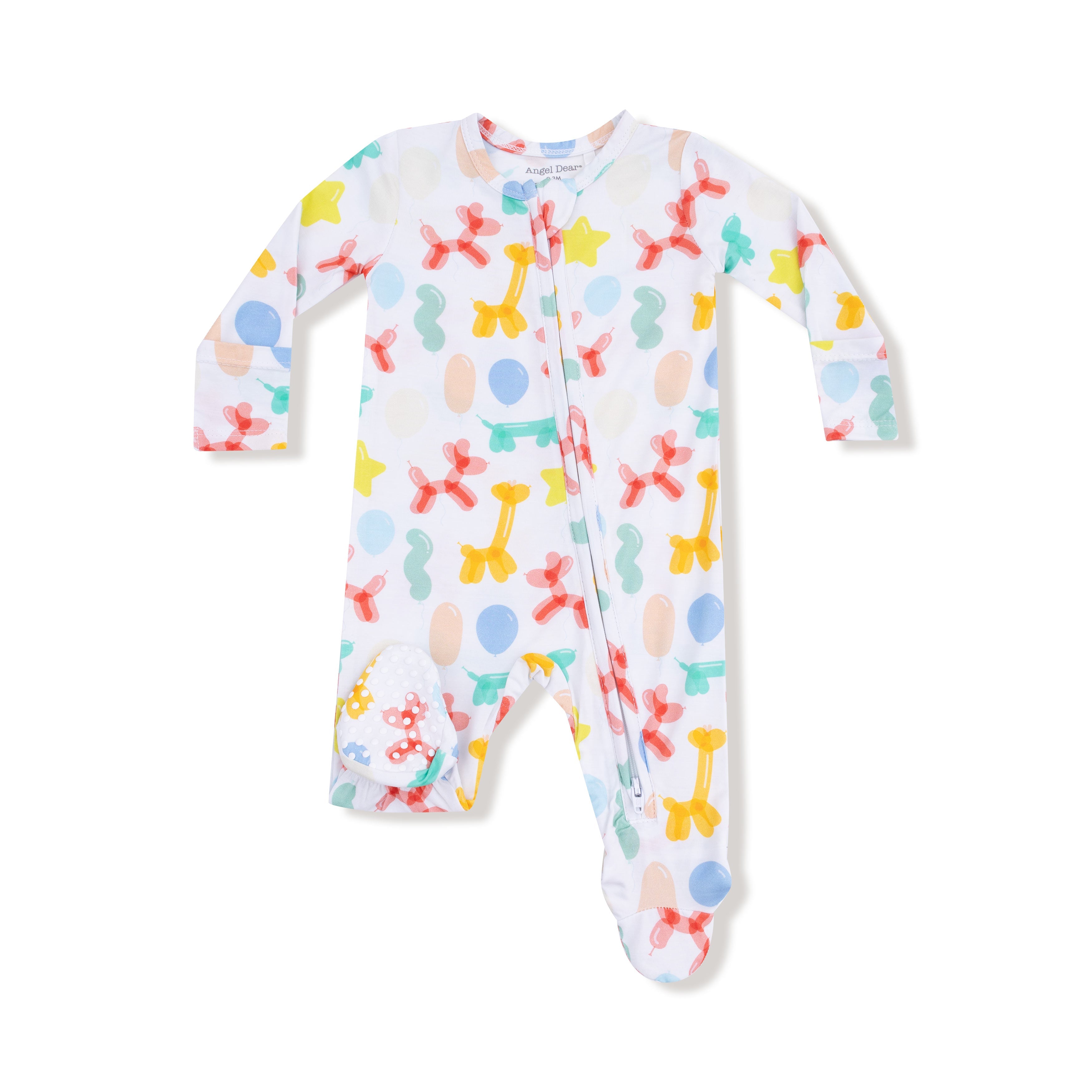 Balloon Animals - Blue - 2 Way Zipper Footie