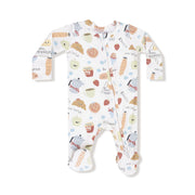 Bonjour Breakfast - 2 Way Zipper Footie