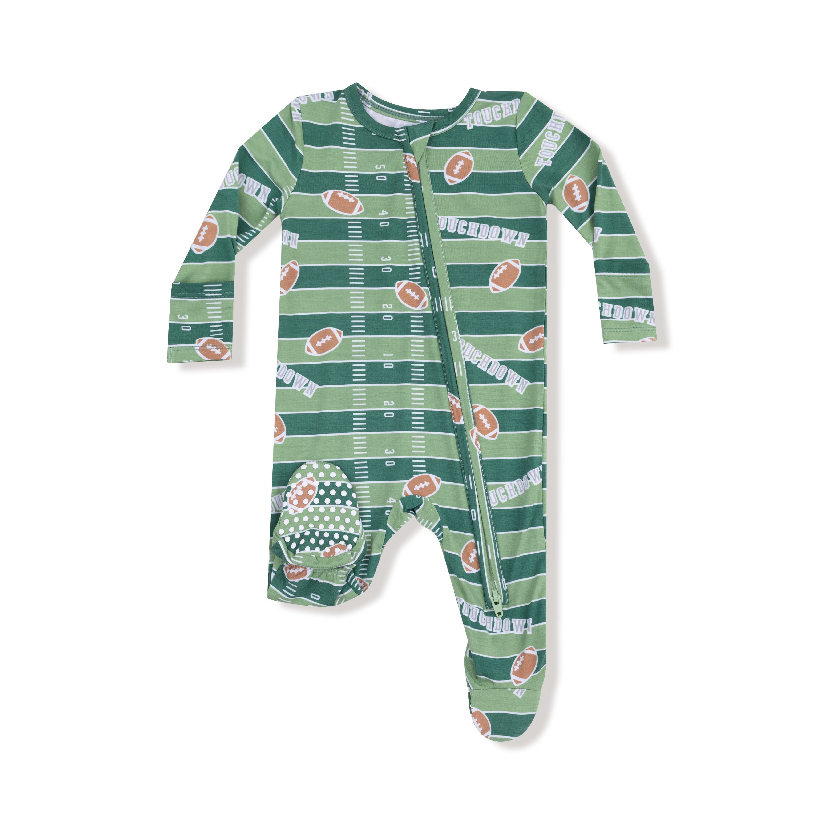 Football Field - Glow in the Dark - 2 Way Zipper Footie