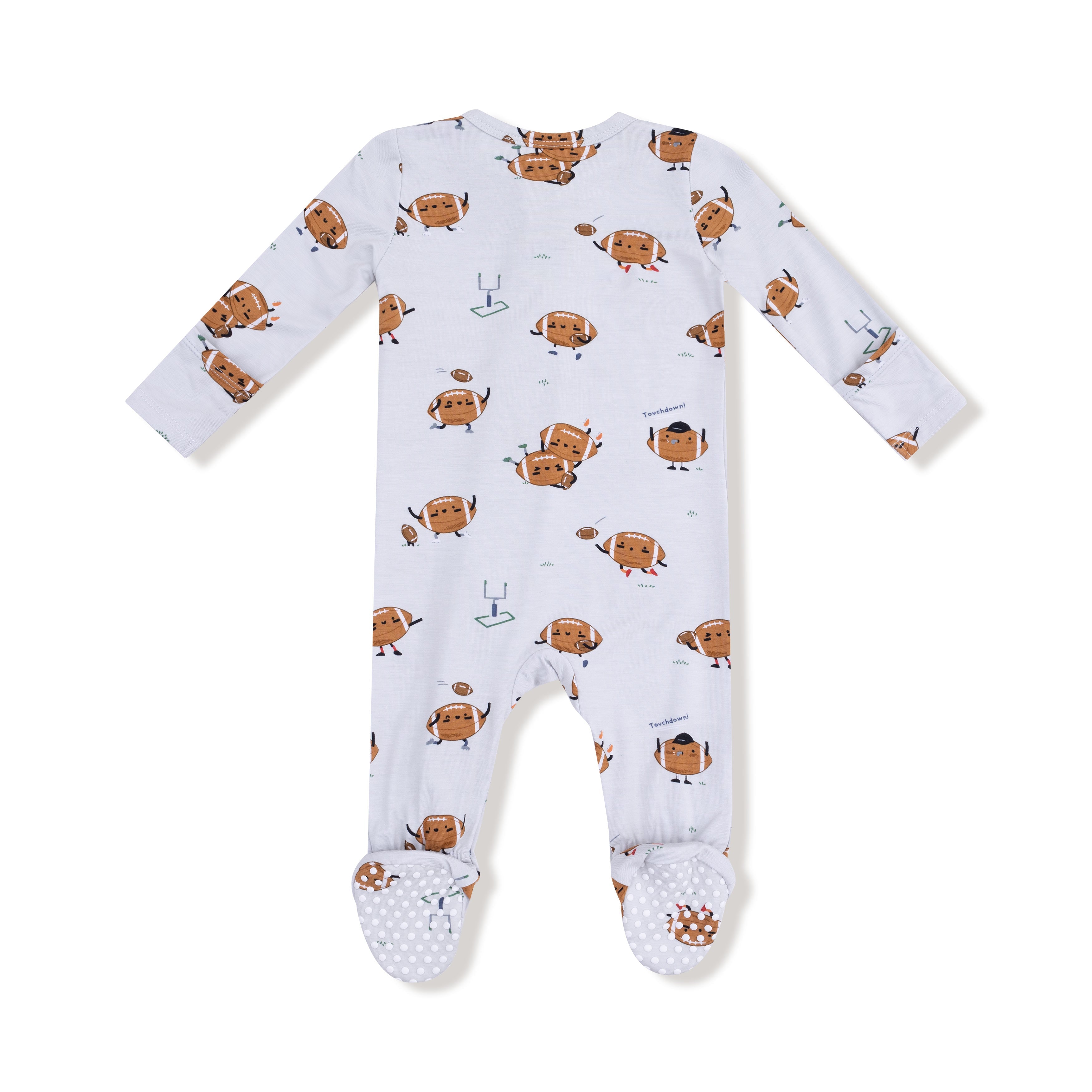 Footballs Playing Football - 2 Way Zipper Footie