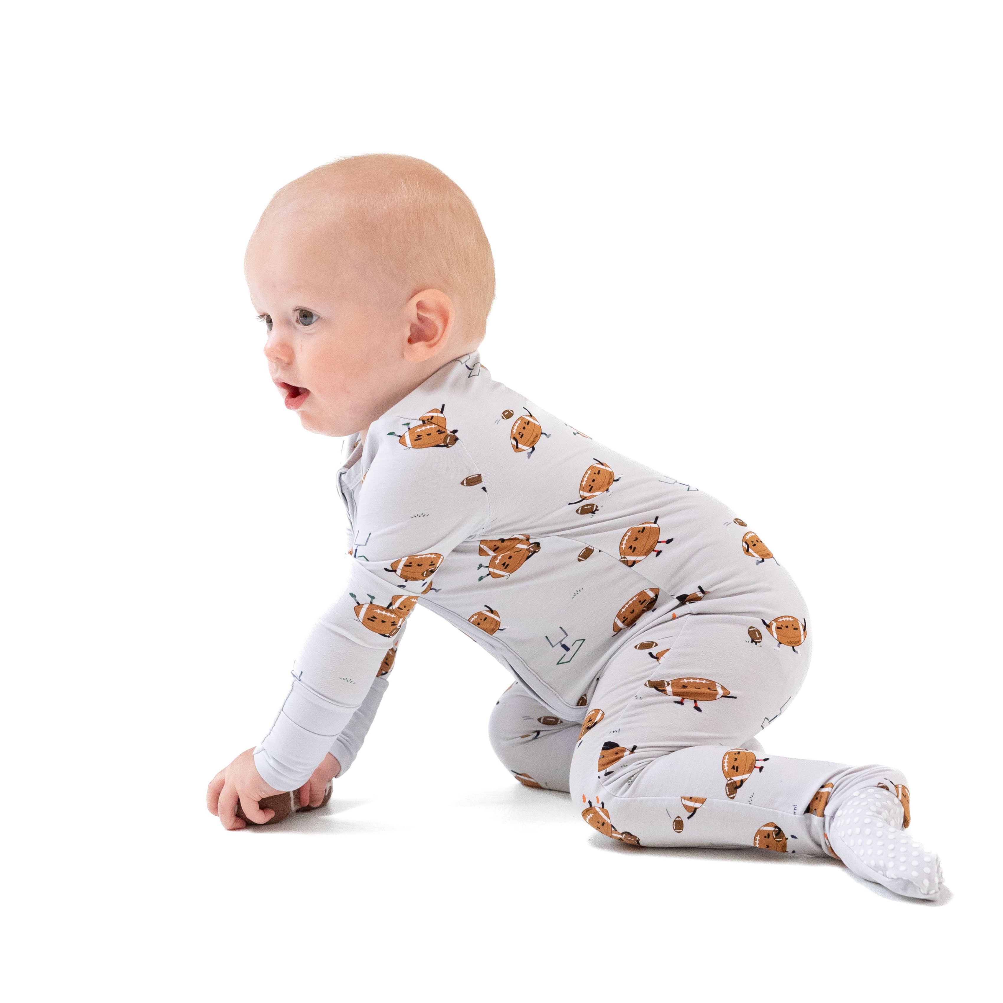 Footballs Playing Football - 2 Way Zipper Footie
