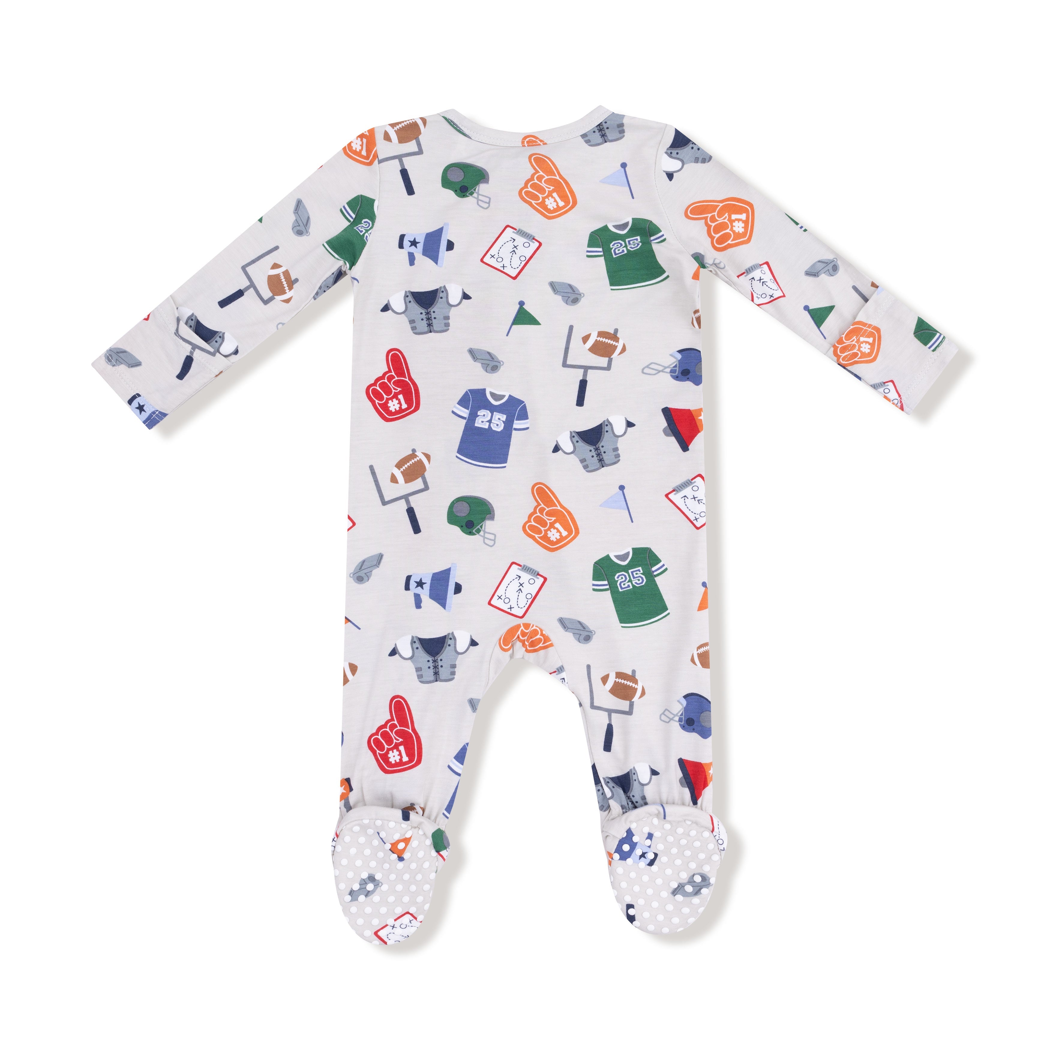Game Day - Grey - 2 Way Zipper Footie
