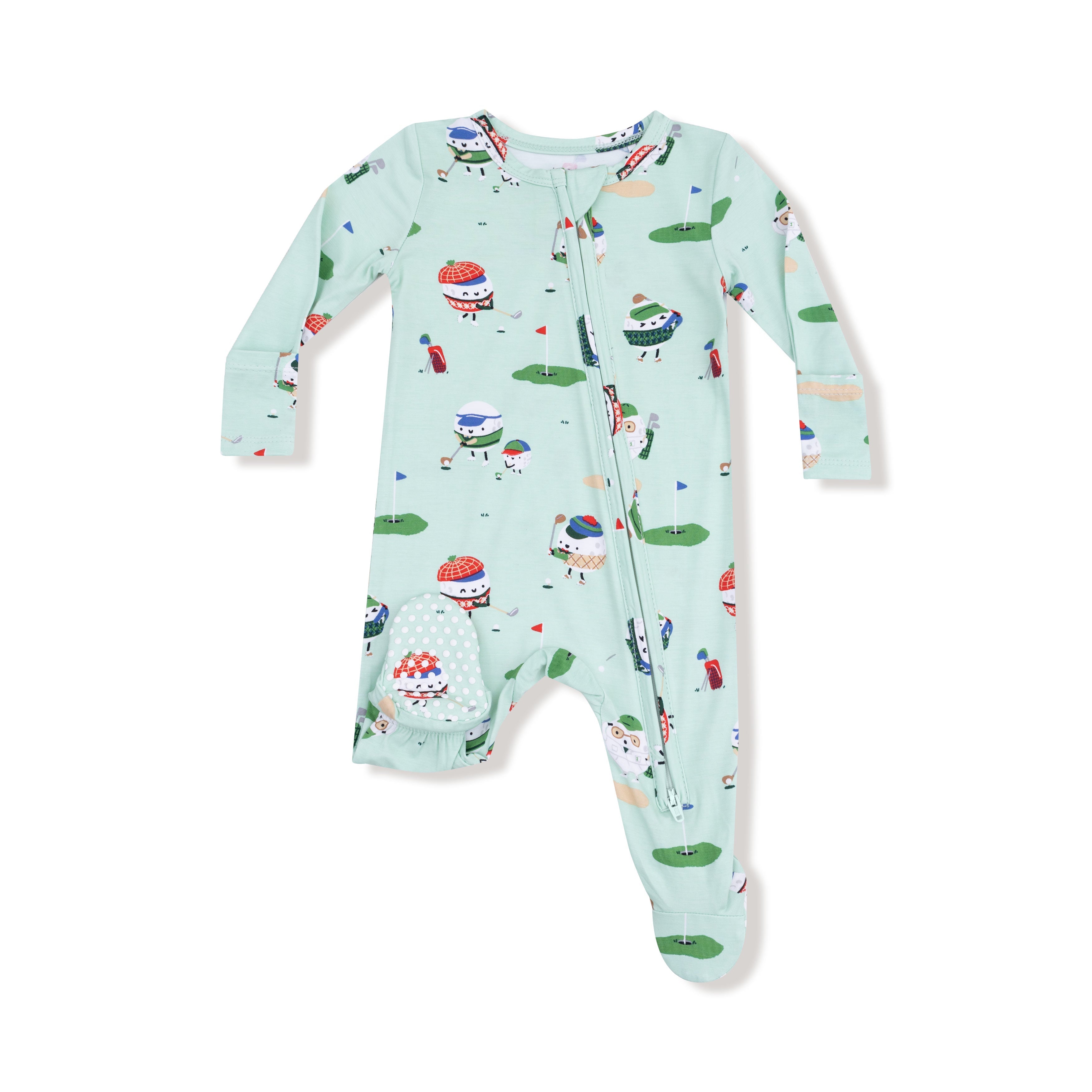 Golf Pros - Green - 2 Way Zipper Footie
