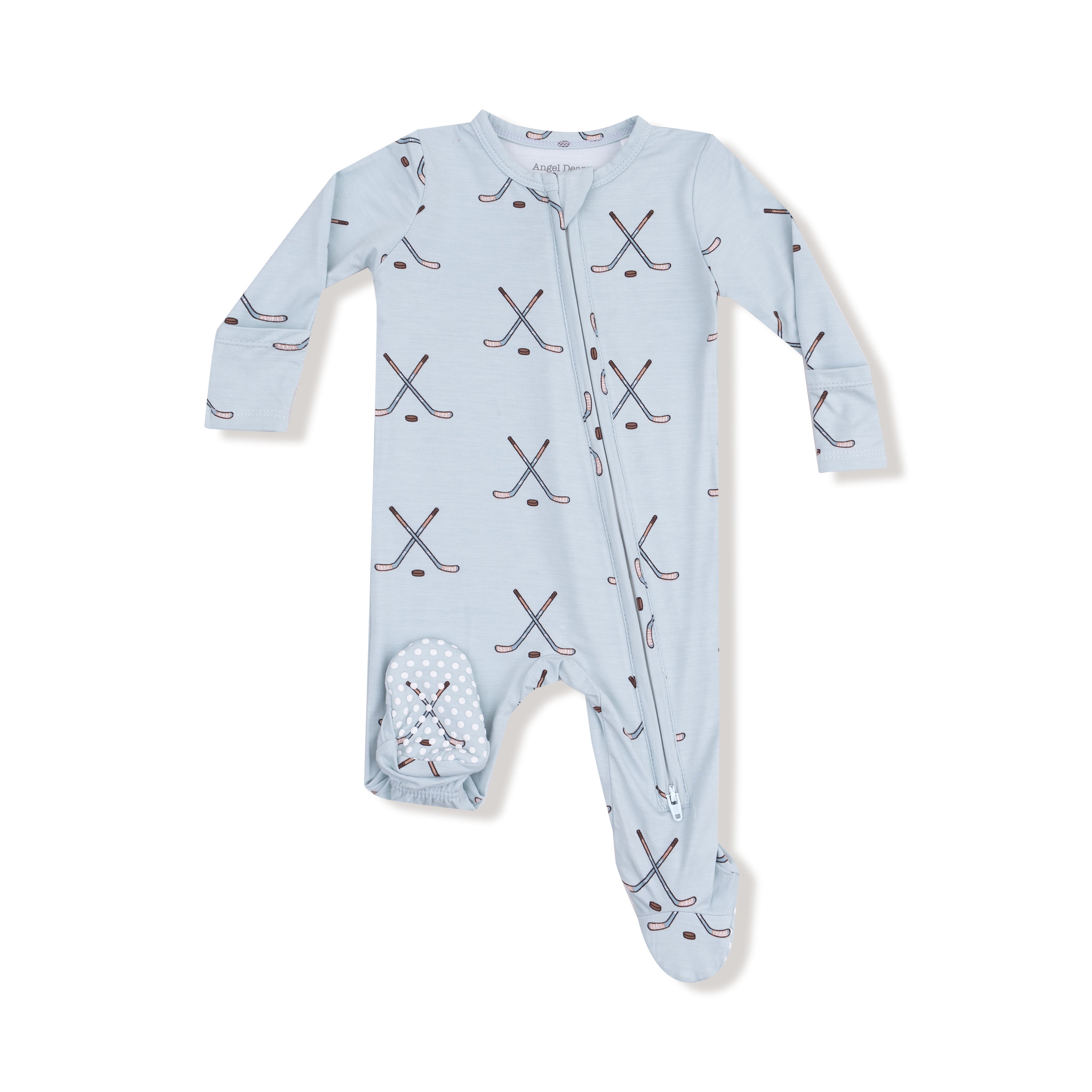 Hockey - Stone Blue - 2 Way Zipper Footie