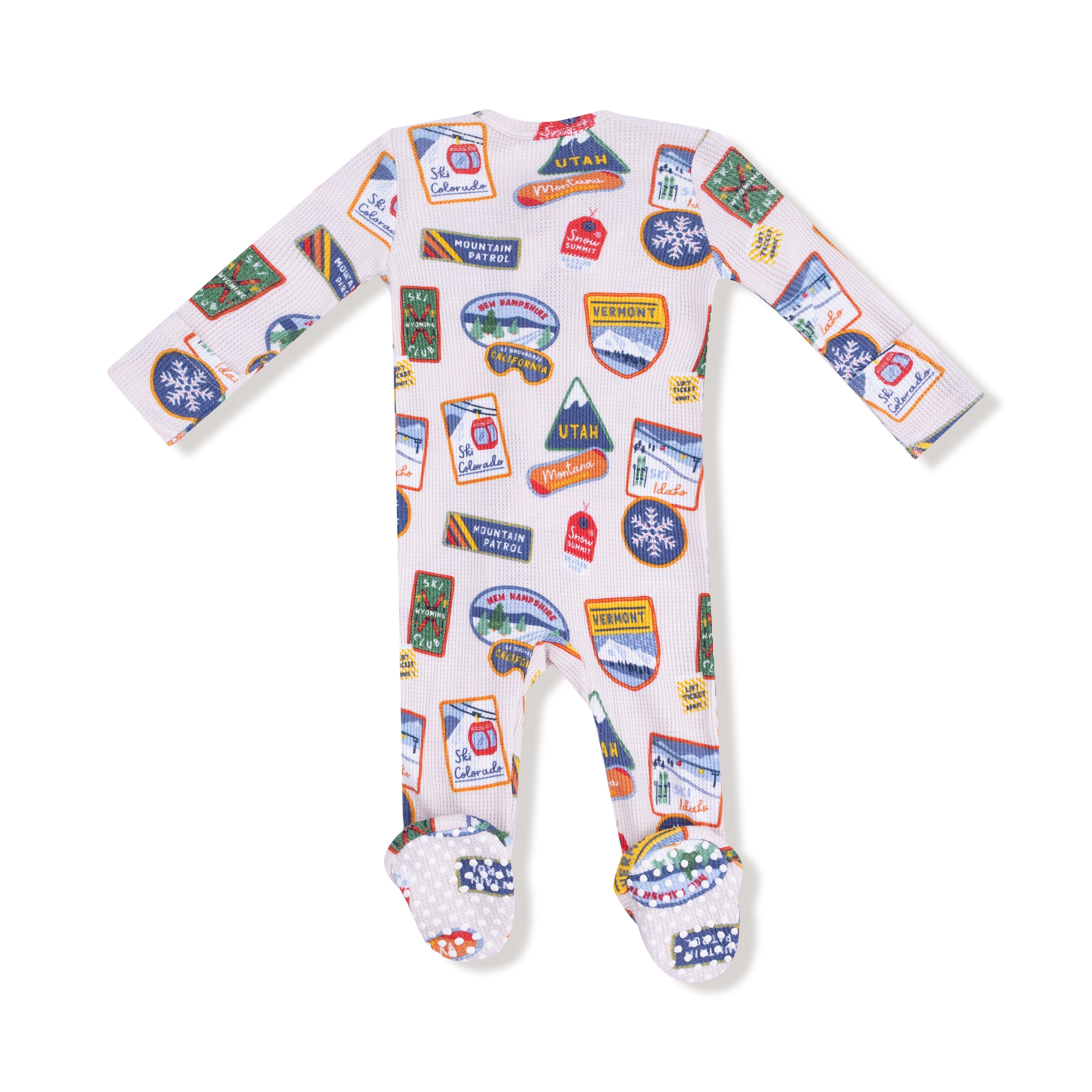 Vintage State Snow Sport Patches - 2 Way Zipper Footie
