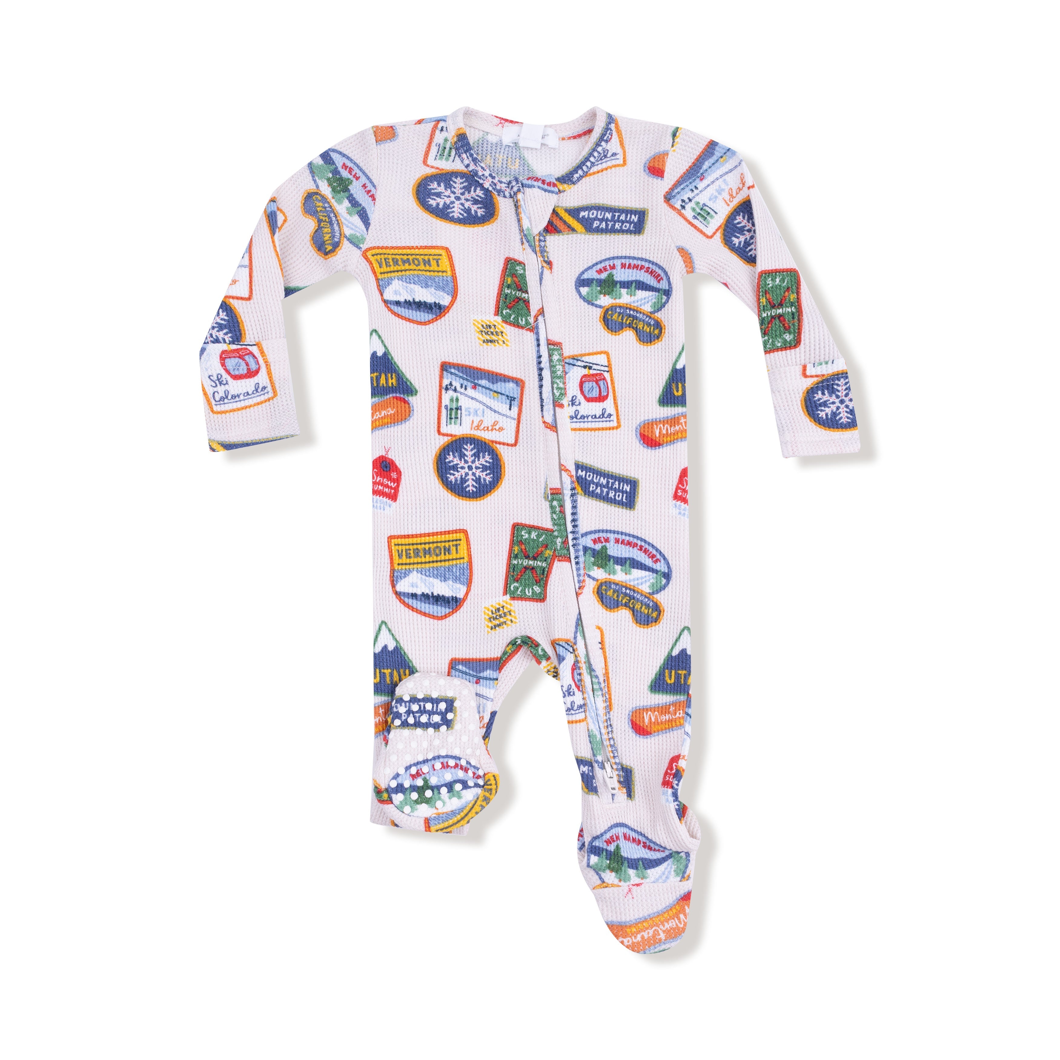 Vintage State Snow Sport Patches - 2 Way Zipper Footie