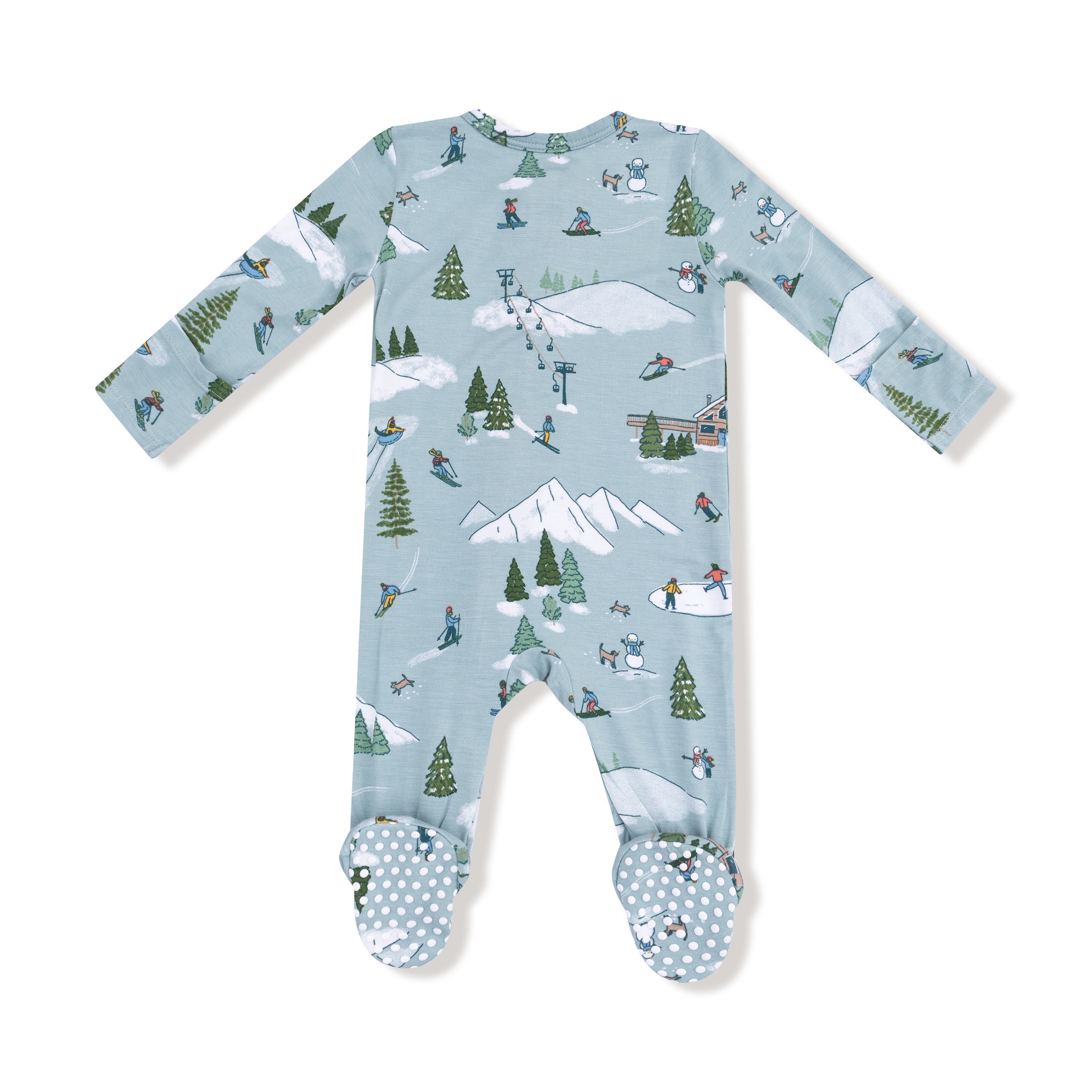 Winter Fun Skiers - 2 Way Zipper Footie