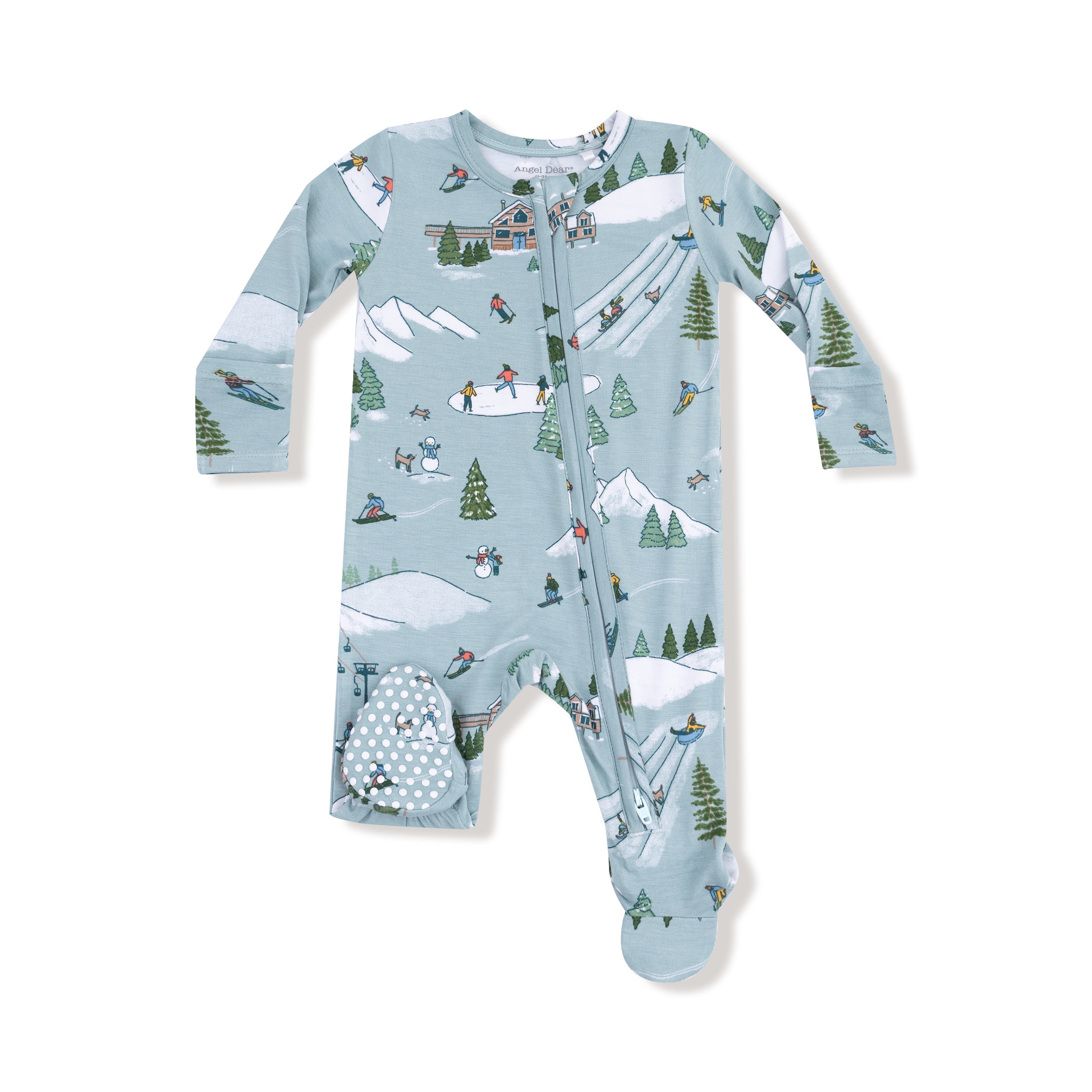 Winter Fun Skiers - 2 Way Zipper Footie