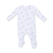 Airplane Stripe - 2 Way Zipper Footie