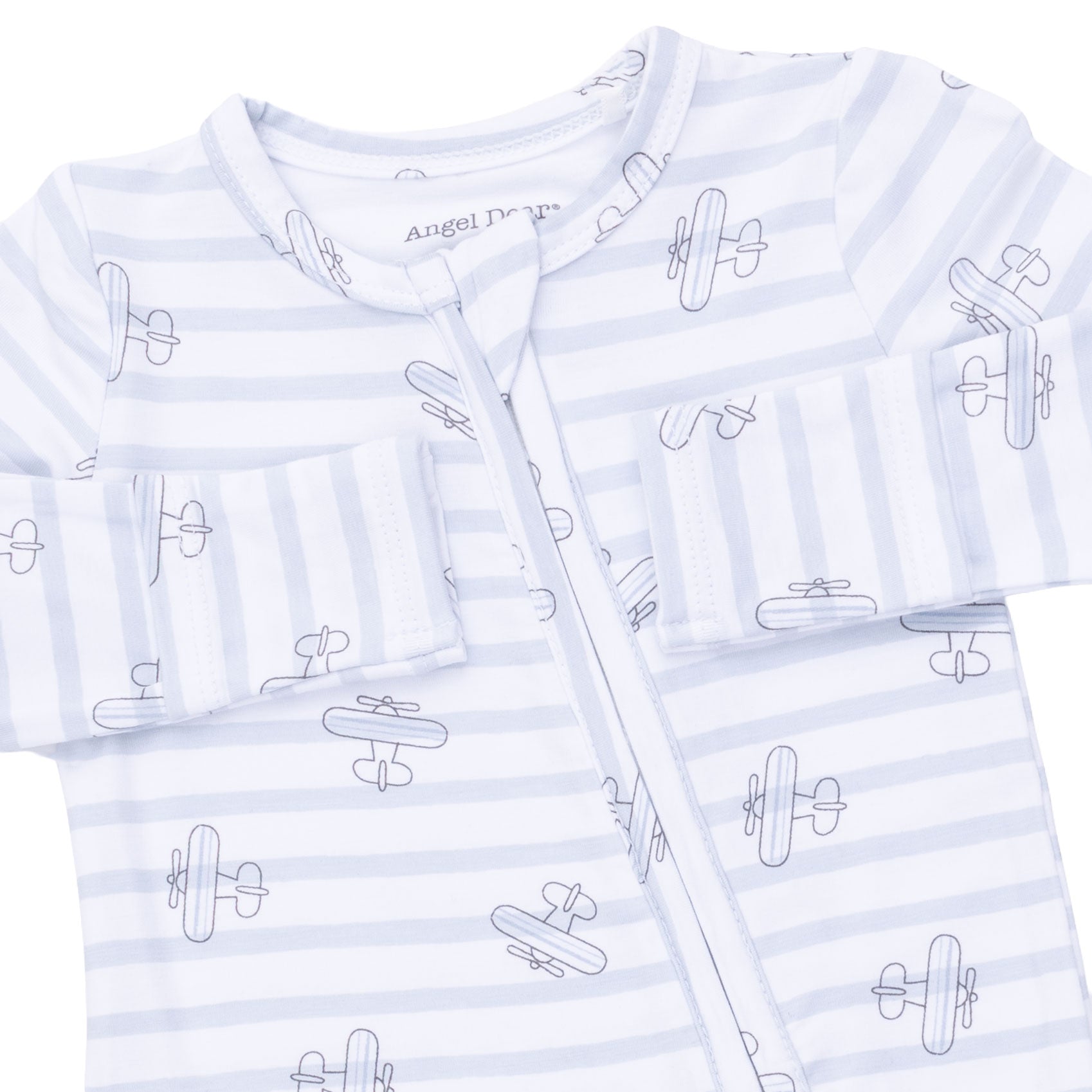 Airplane Stripe - 2 Way Zipper Footie