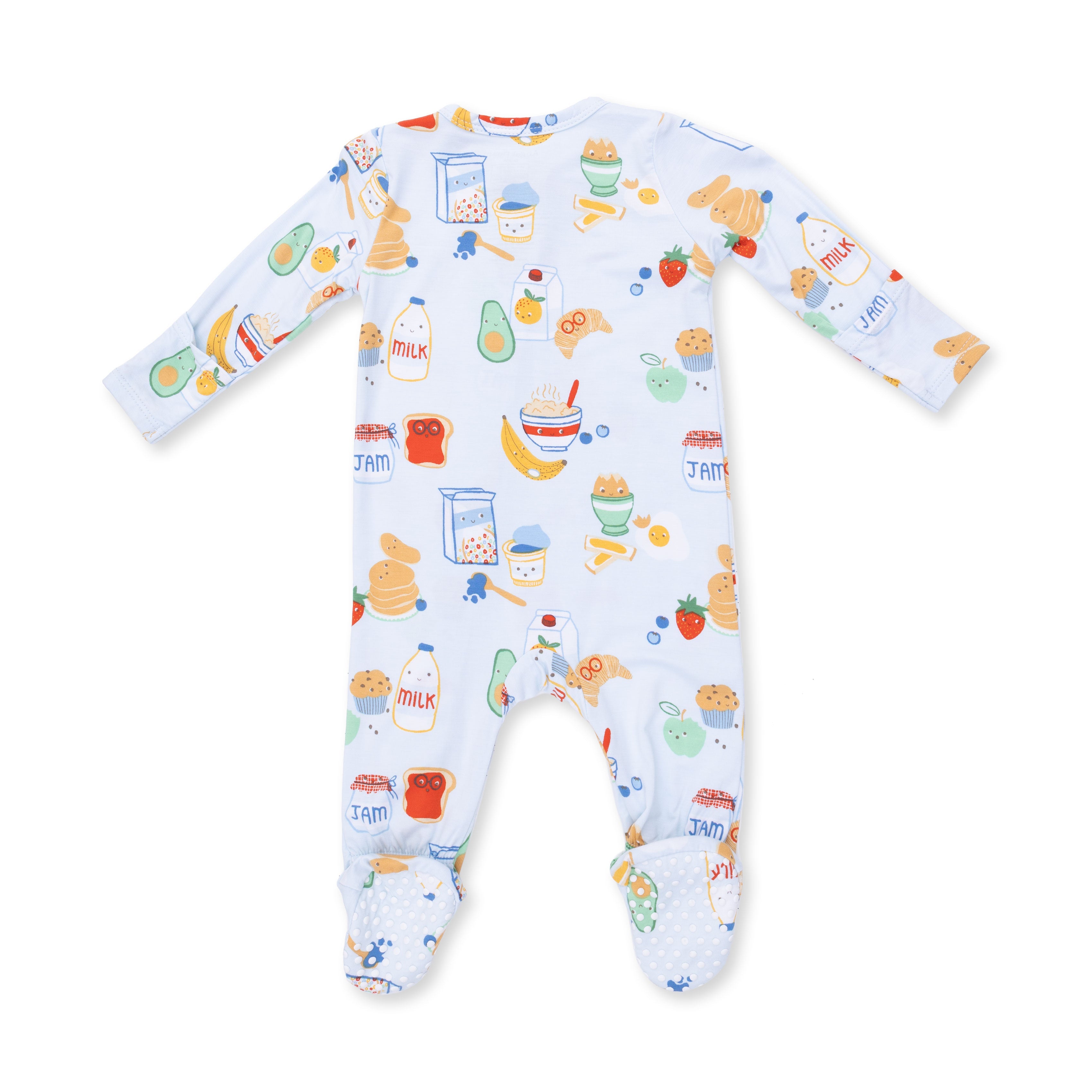 Breakfast Club Blue - 2 Way Zipper Footie