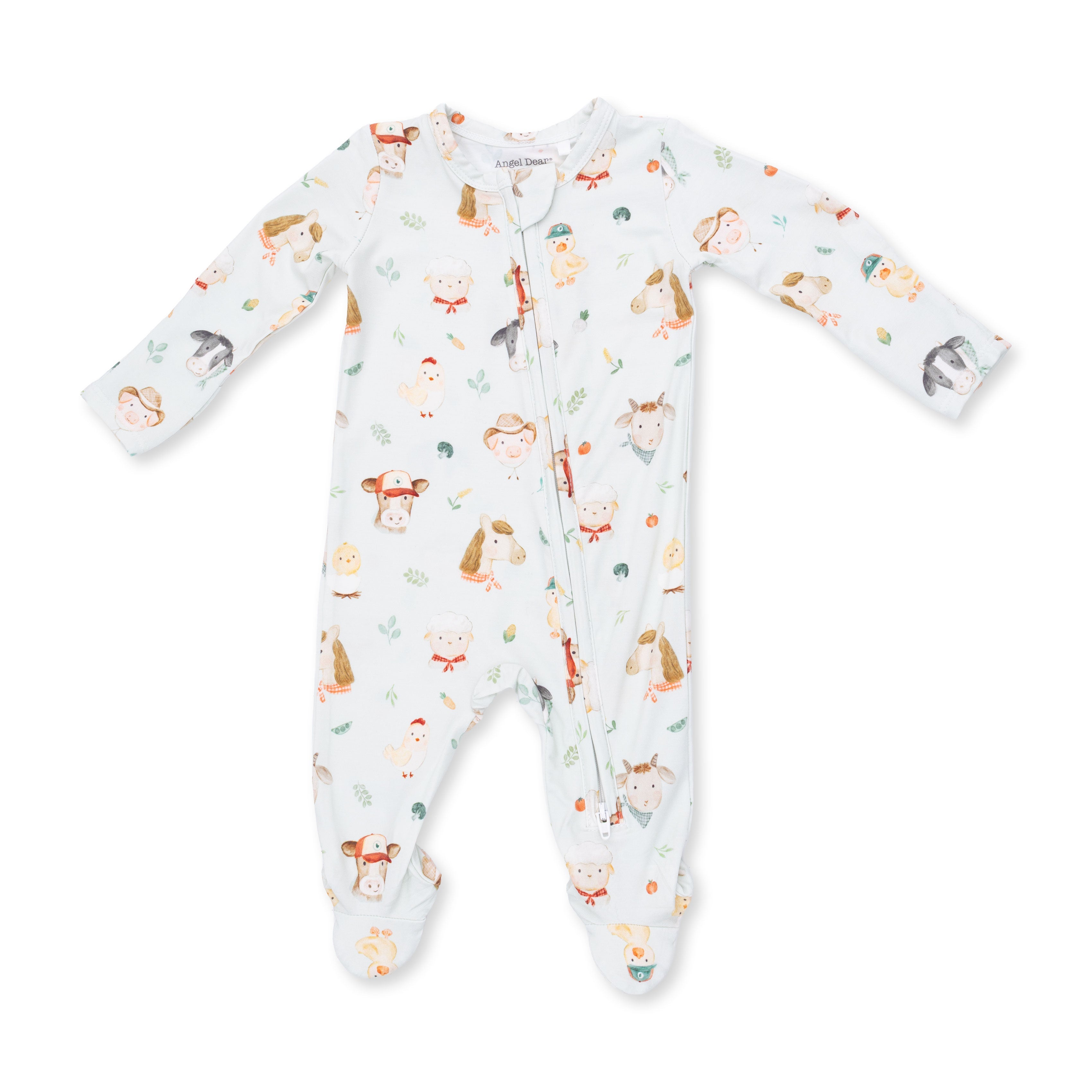 Baby Farm Faces - 2 Way Zipper Footie