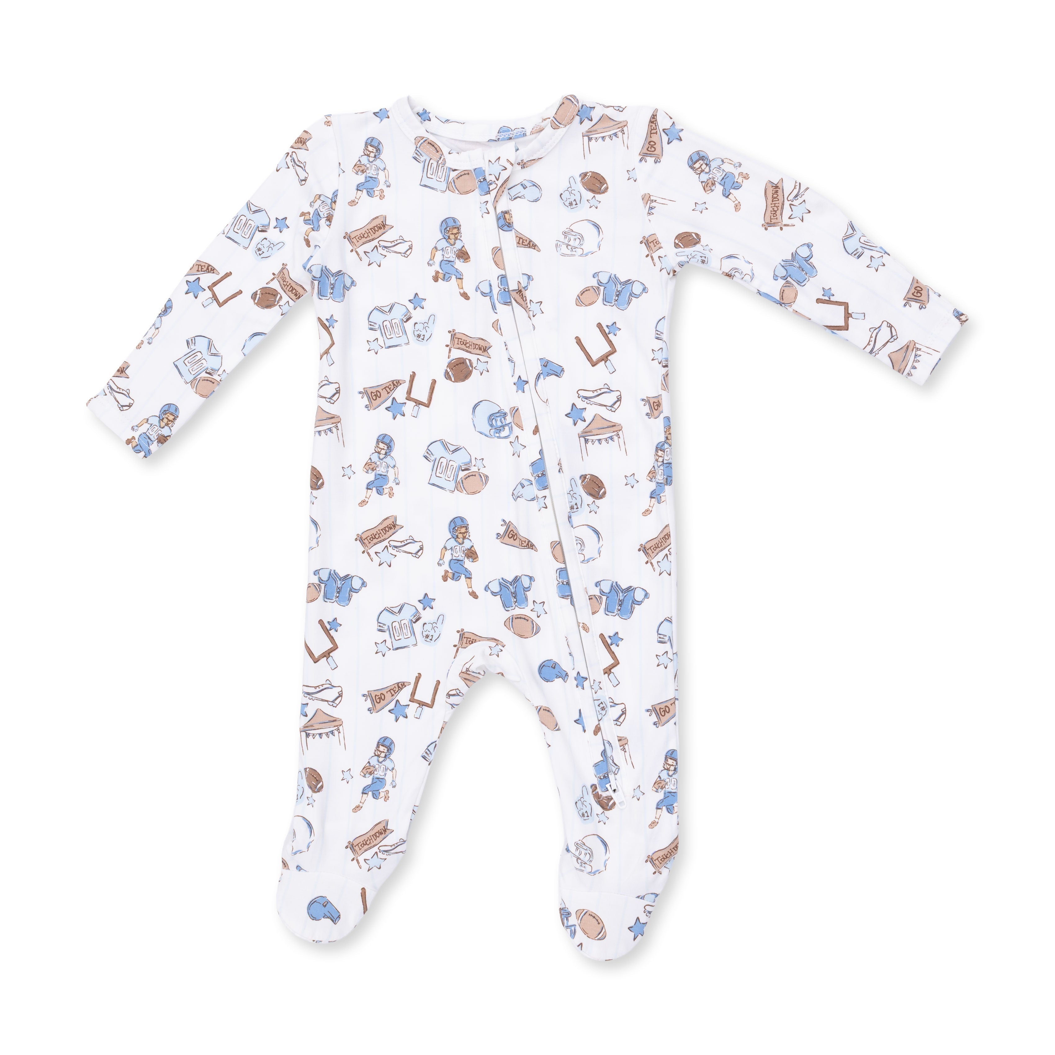 Football Nursery - 2 Way Zipper Footie