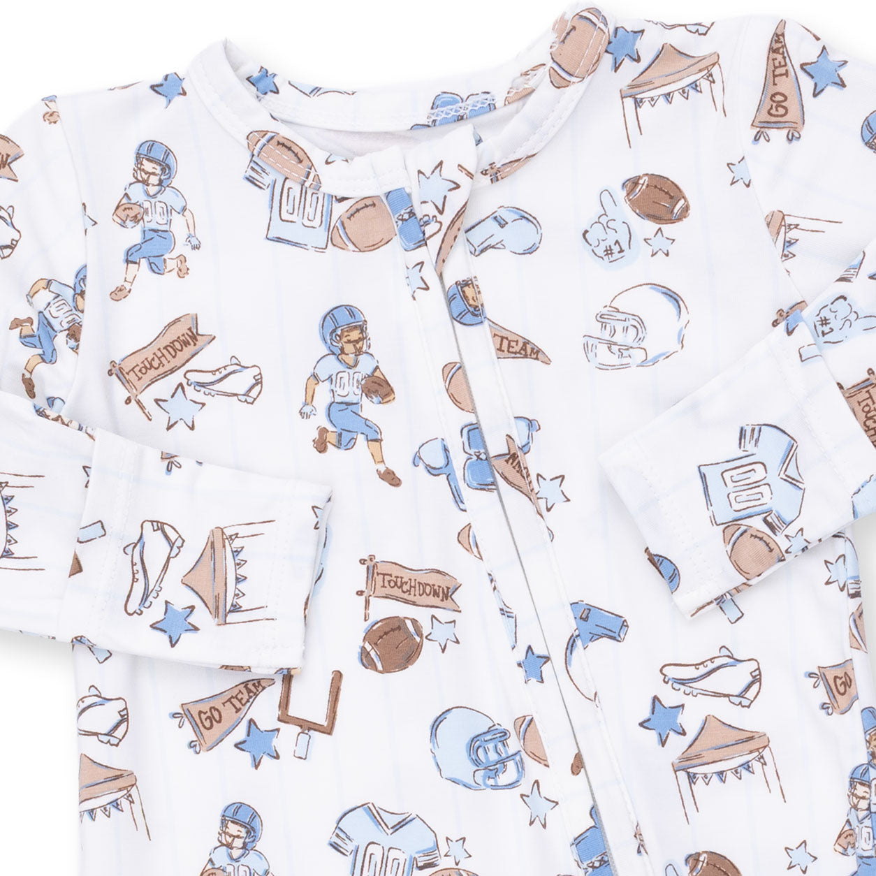 Football Nursery - 2 Way Zipper Footie