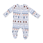 Football Stripe - 2 Way Zipper Footie
