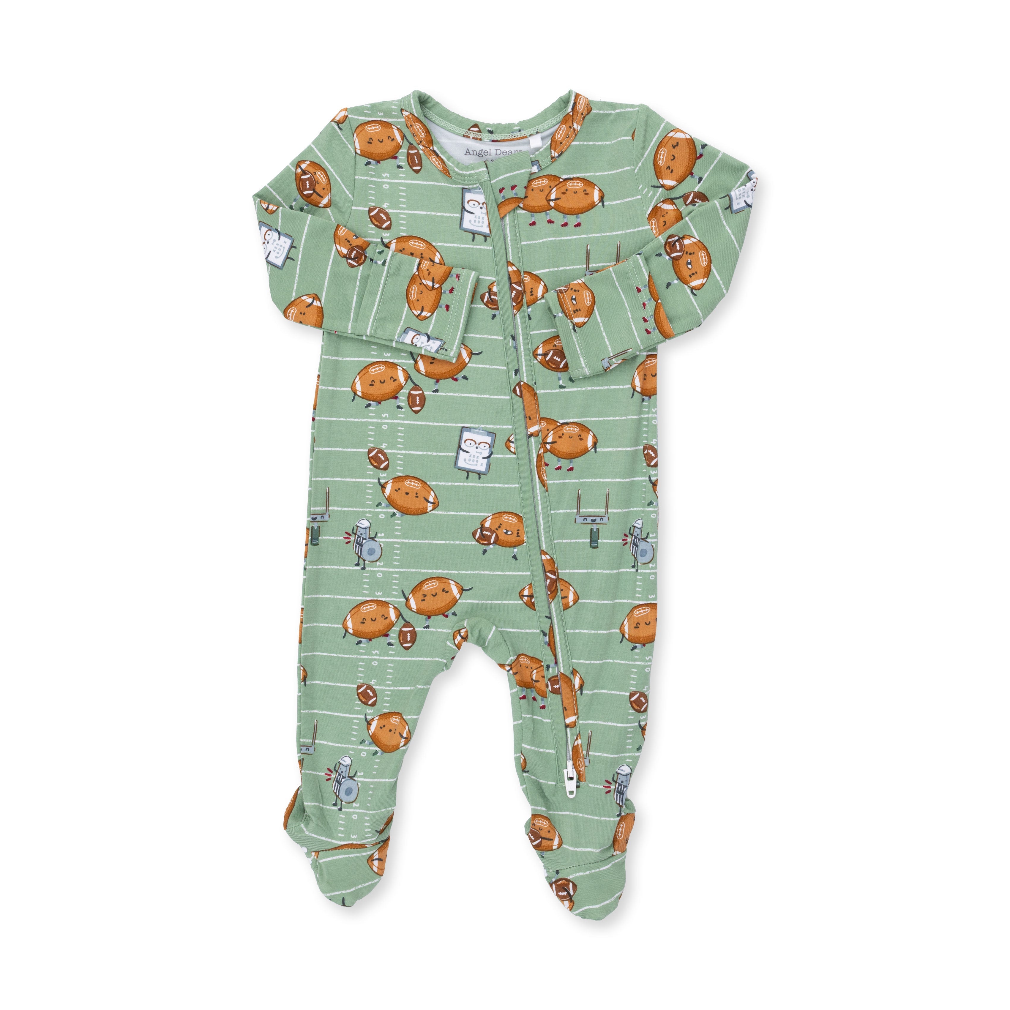 Footballs Playing Football - 2 Way Zipper Footie