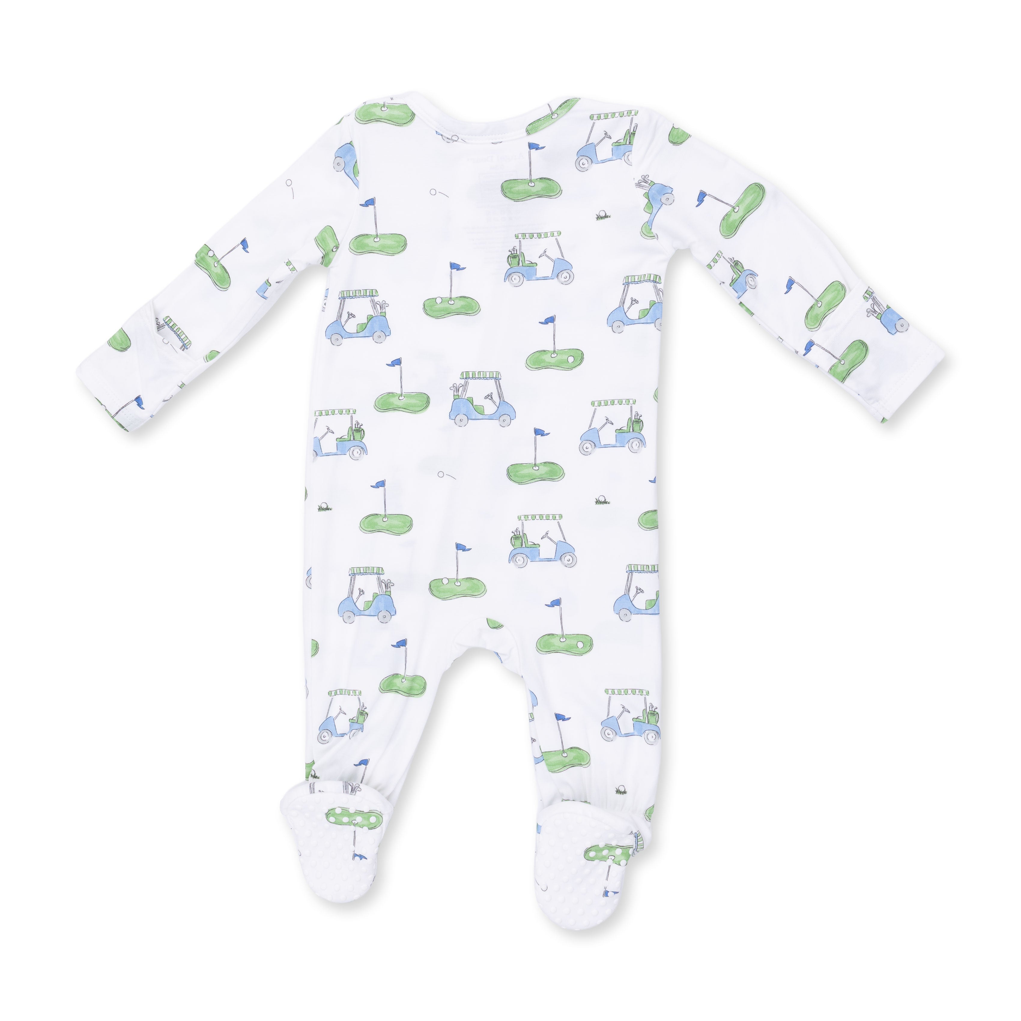 Golf Carts Blue - 2 Way Zipper Footie